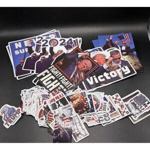 Trump 2024 Stickers MAGA Republican Conservative Decals Bulk Lot 16 big 72 small